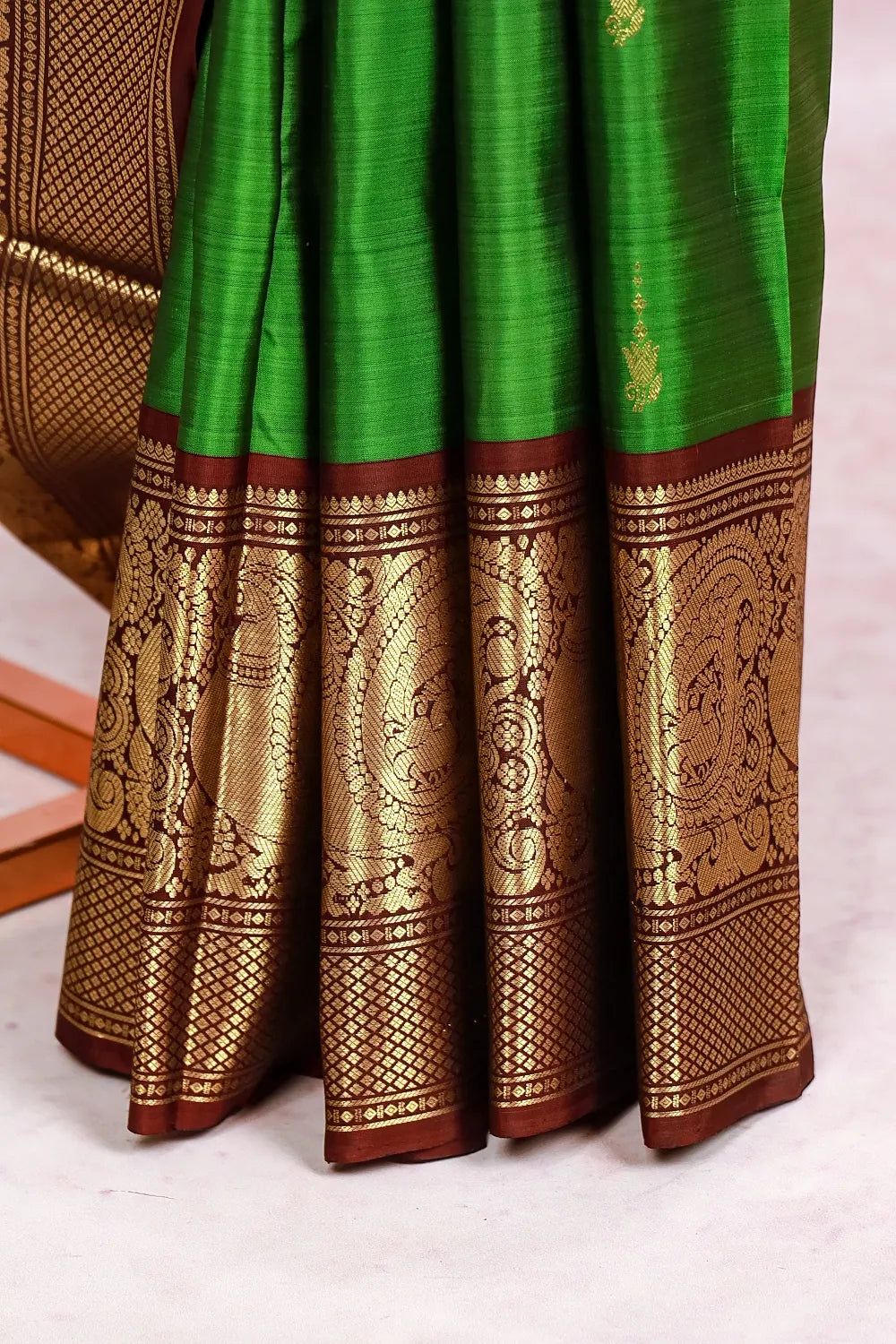 Leaf Green Kancheepuram Silk Saree