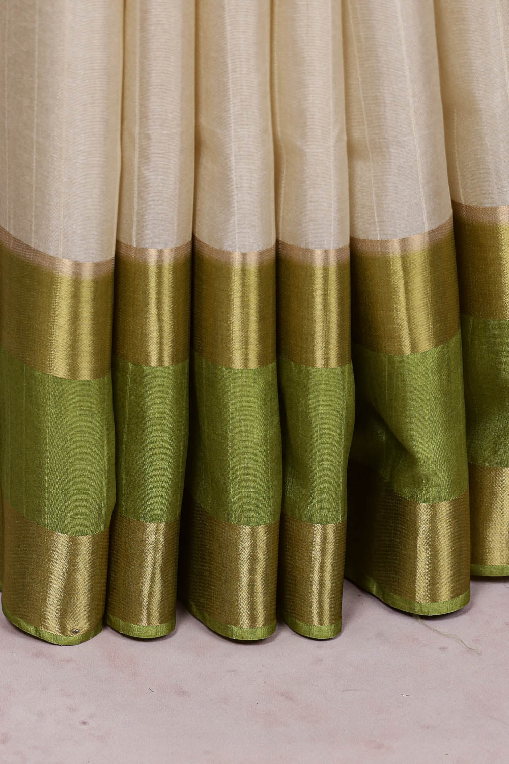 Cream Semi Tussar Saree
