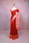 Red Semi Banarasi Saree