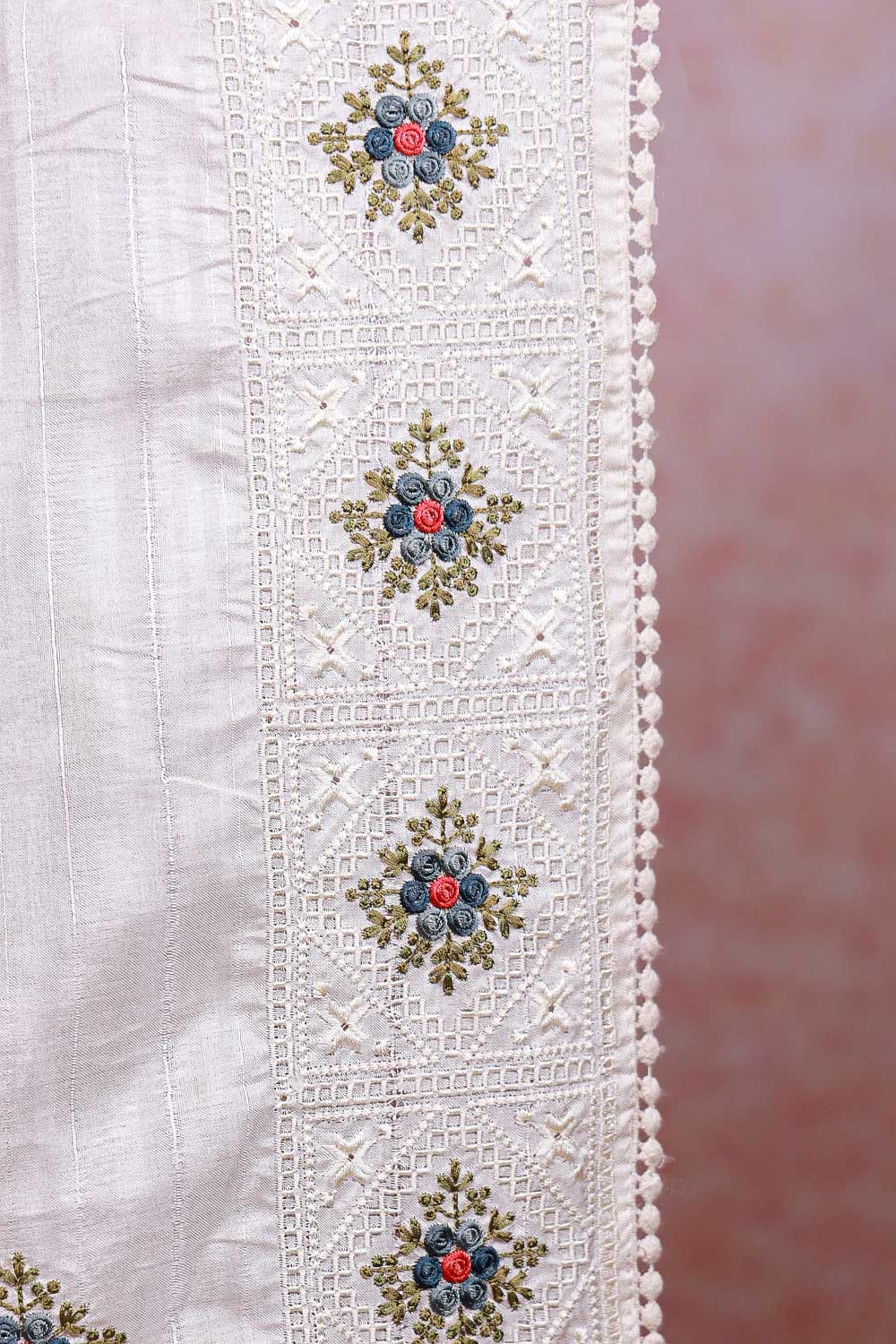 Cream Semi Tussar Saree