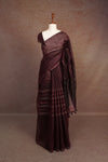 Wine Semi Linen Saree