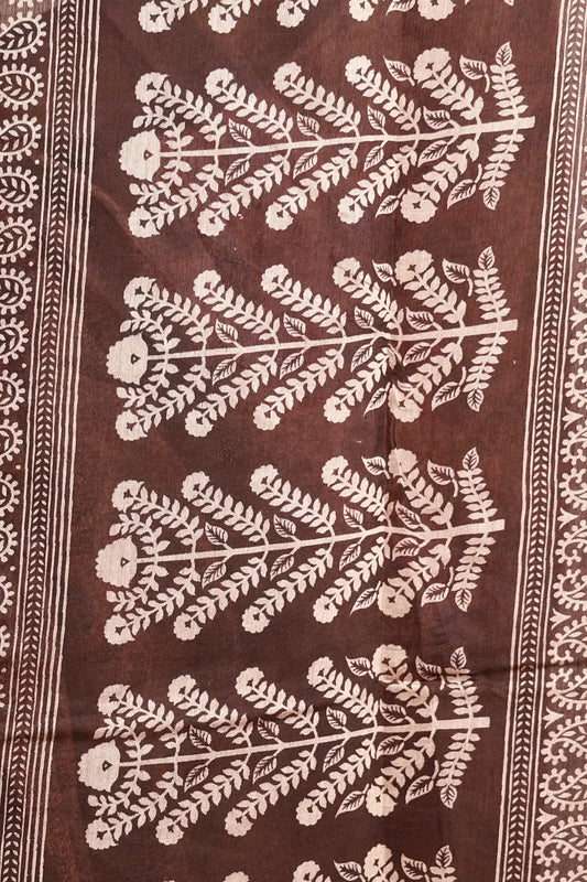 Peach Semi Chanderi Saree