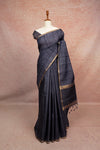 Dark Grey Semi Tussar Saree