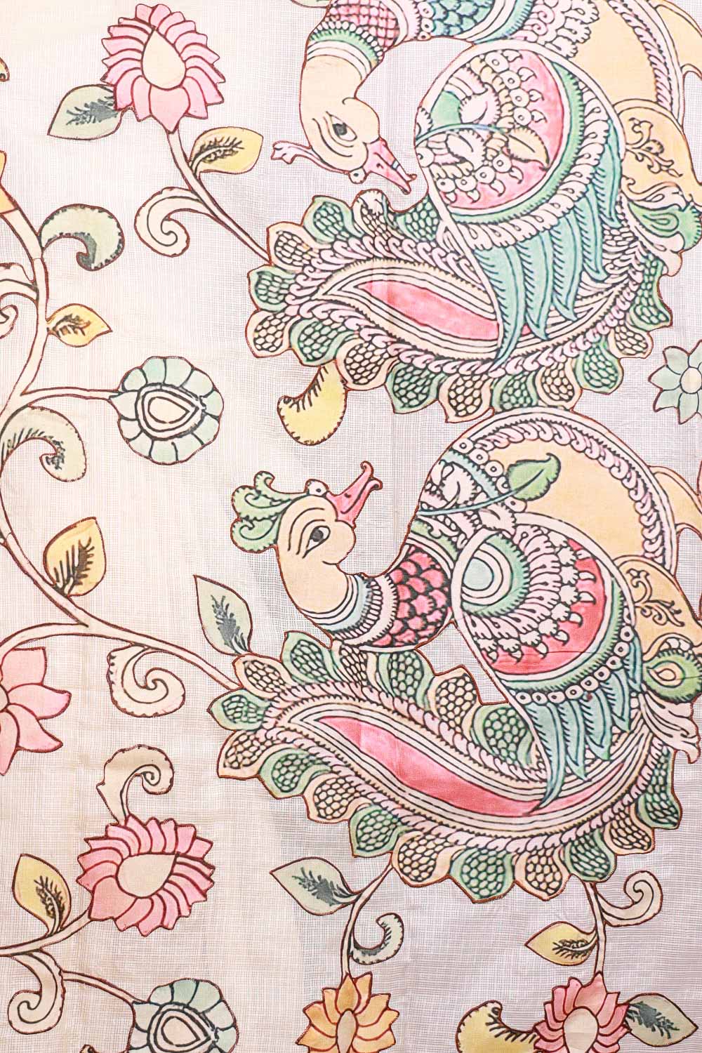 Cream Color Silky Kota Saree