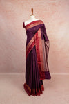 Grape Colour Semi Silk Saree