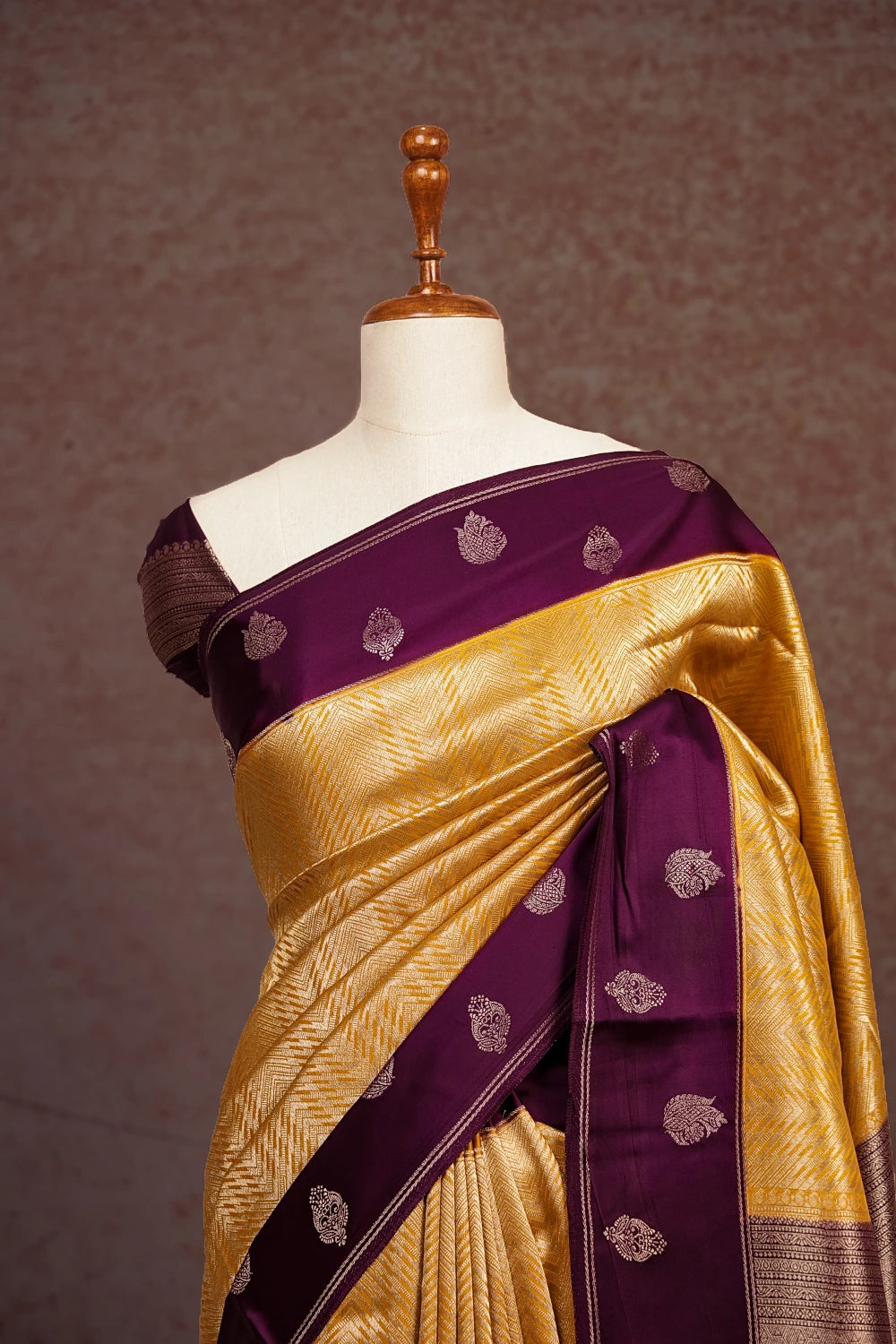 Mango Yellow Crepe Tissue Saree