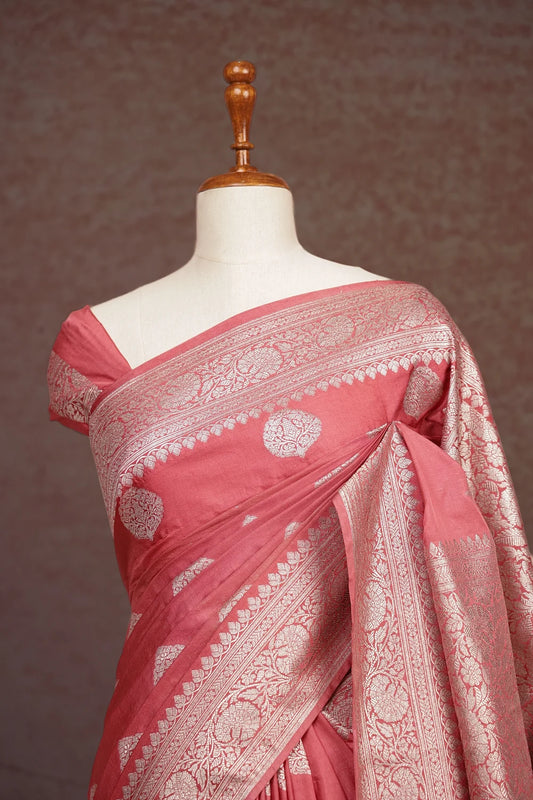 Onion Pink Silk Saree