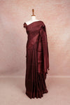 Brownish Wine Semi Tussar Silk Saree