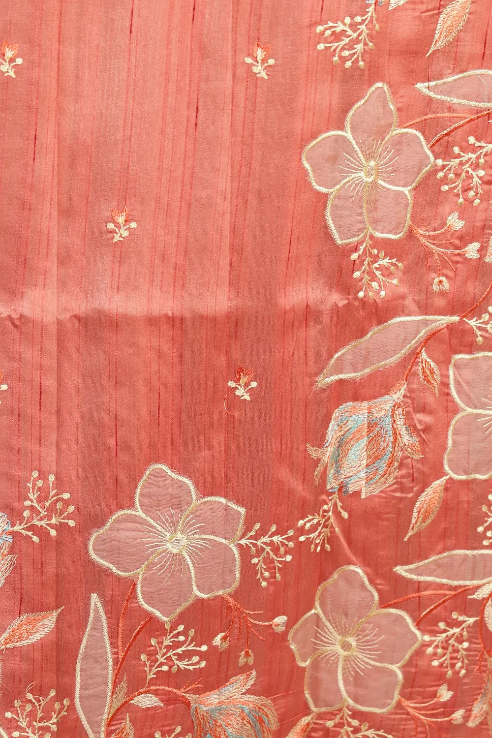 Peach Semi Jute Silk Saree