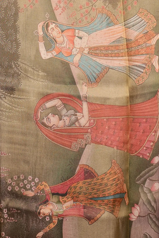 Grey Tissue Organza Saree