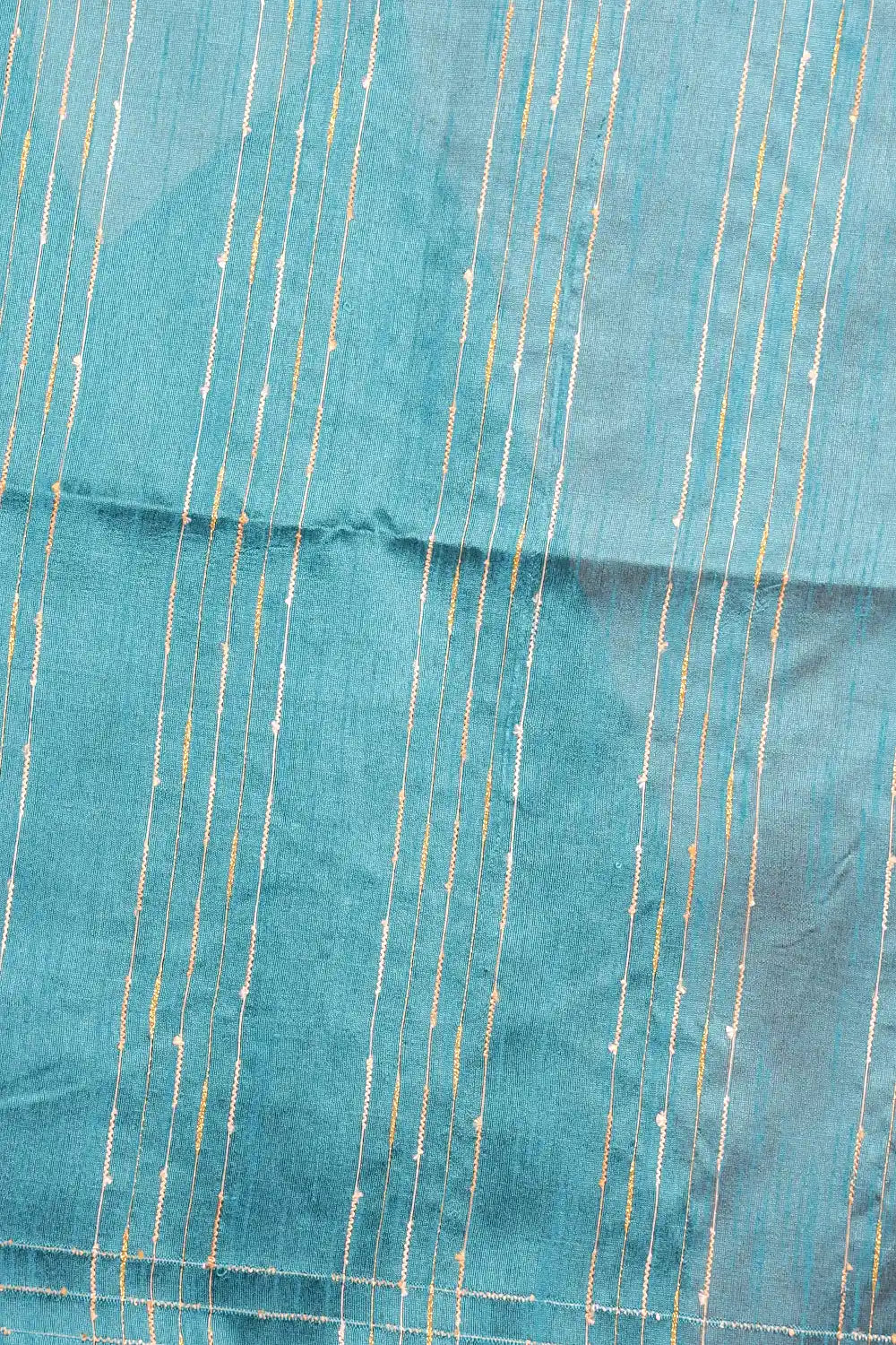 Peacock Blue Tussar Jute Saree