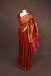 Mustard Yellow And Rani Pink Cotton Silk Saree