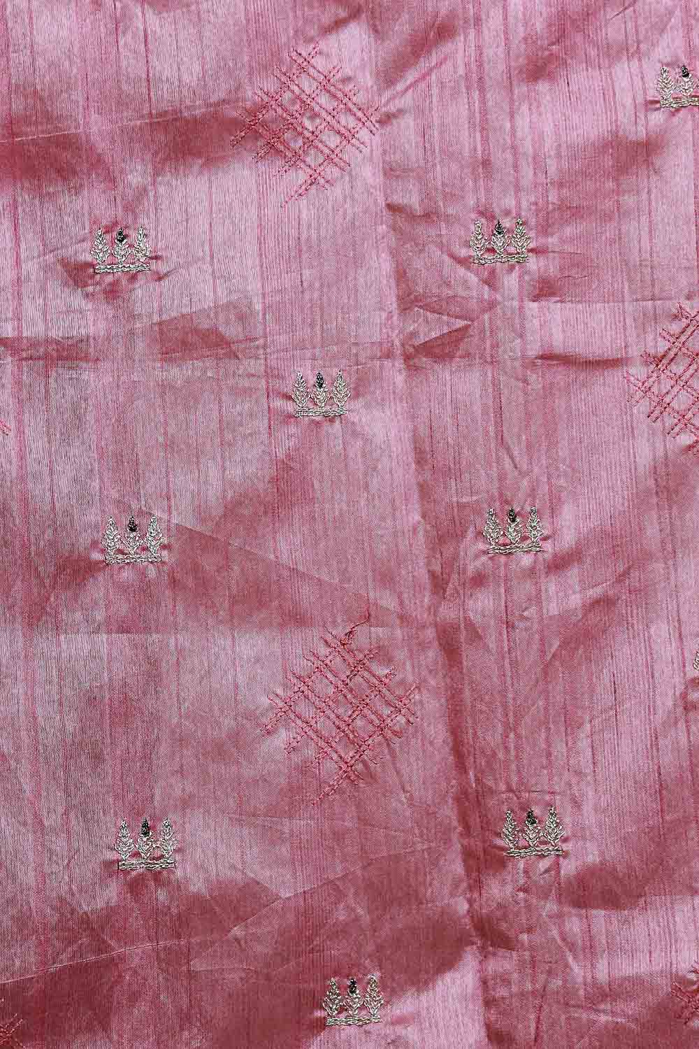 Onion Pink Semi Silk Saree
