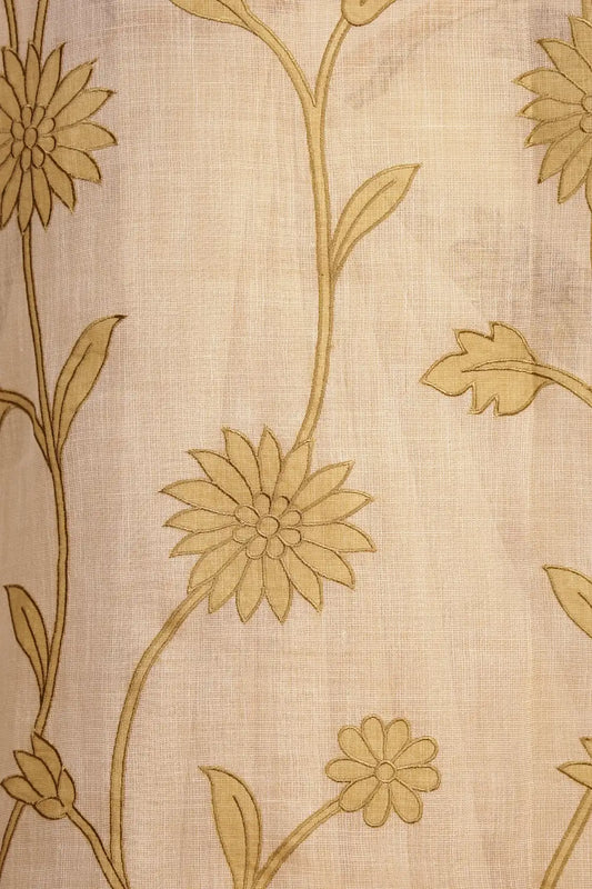 Cream Linen Tissue Saree