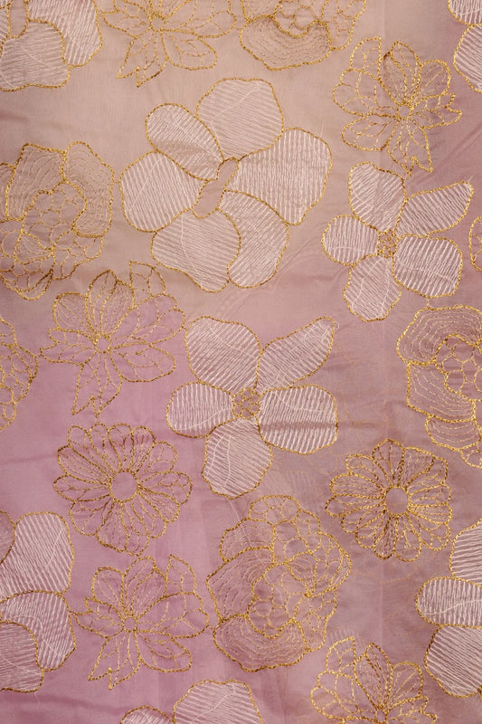 Pastel Pink Semi Organza Saree