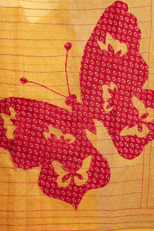 Mustard Yellow Kota Saree