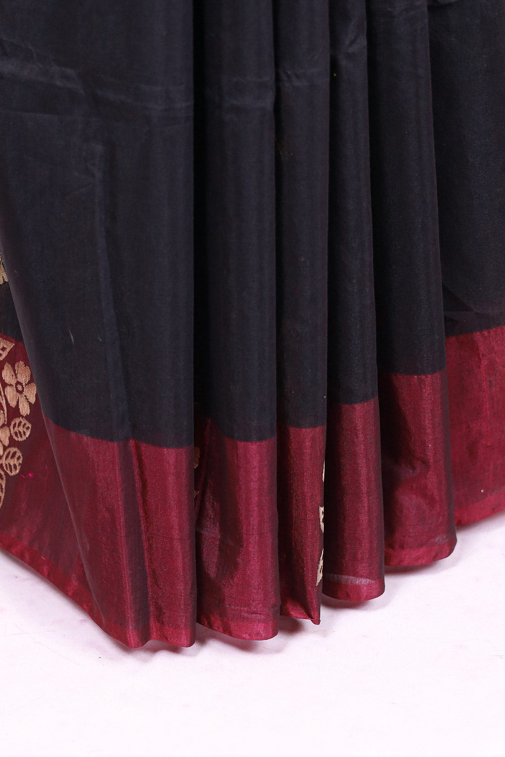 Black Cotton Silk Saree