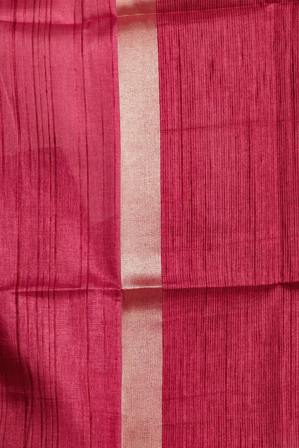 Dark Onion Colour Semi Jute Saree