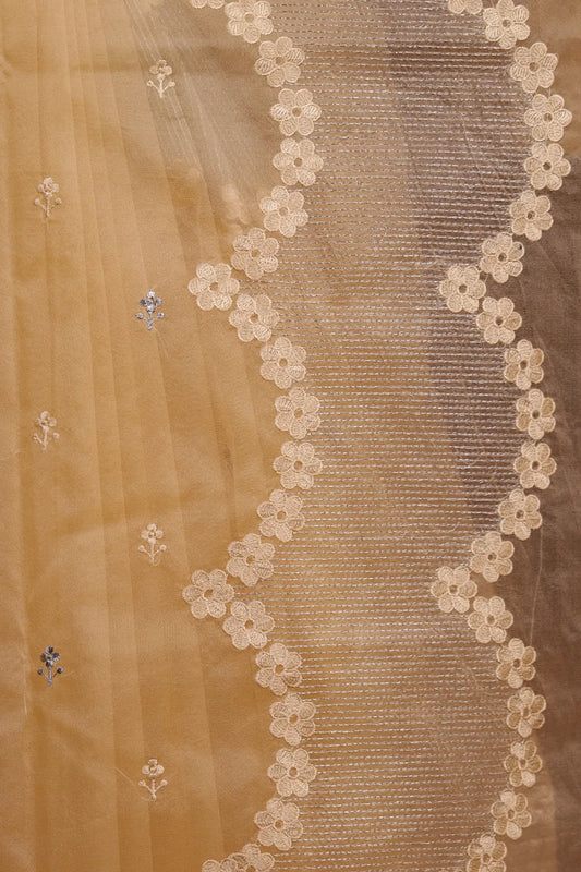 Sandal Semi Organza Saree