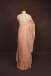 Light Peach Semi Organza Saree