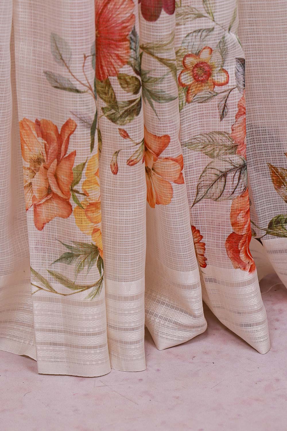 Cream Kota Saree