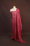 Onion Pink Tussar Silk Self Design Unstitched Churidhar Material