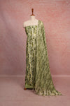Light Green Semi Tussar Printed Unstitched Churidhar Material