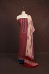 Maroon Cotton Printed Unstitched Churidhar Material