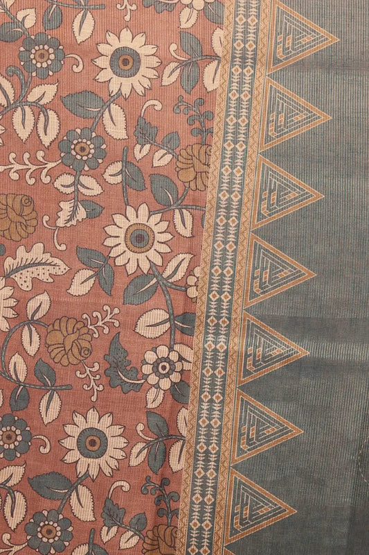 Greyish Black Tissue Printed With Glass Work Unstitched Churidhar Material