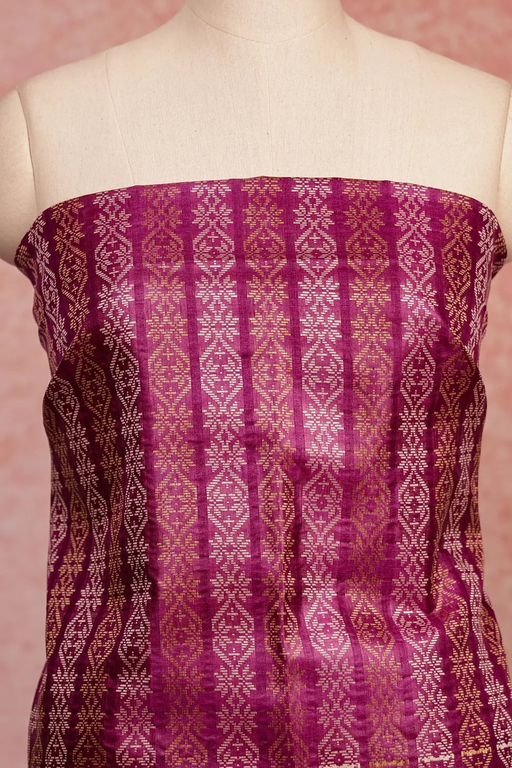 Vadamulla Tussar Silk Brocade Unstitched Churidhar Material