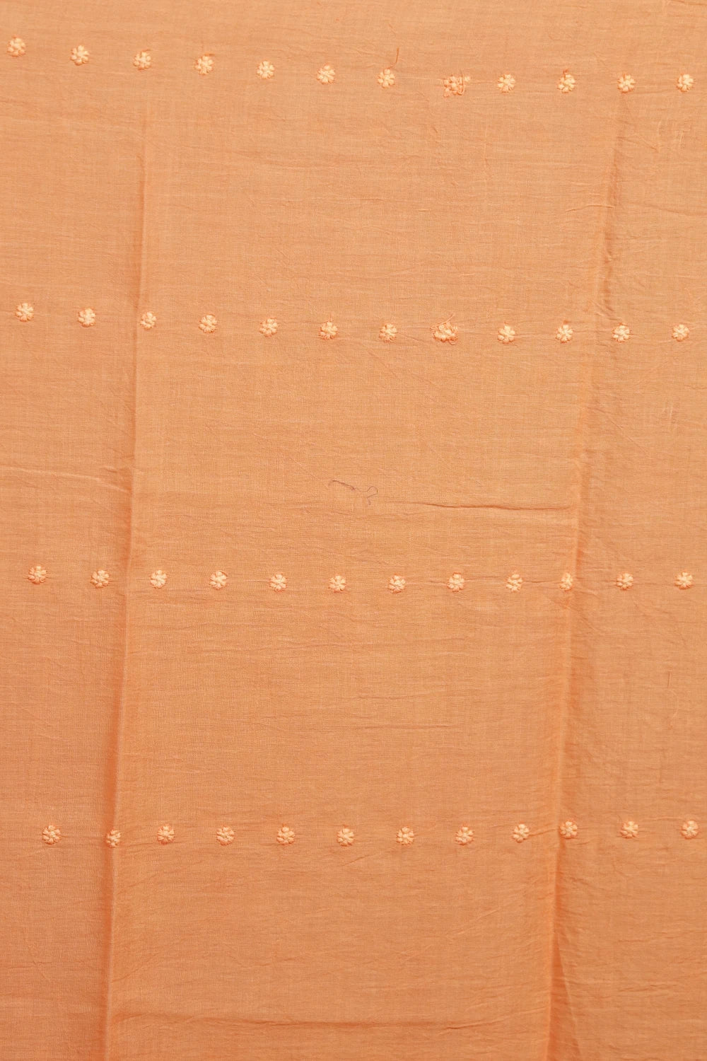 Orange Cotton Hakoba Work Unstitched Churidhar Material