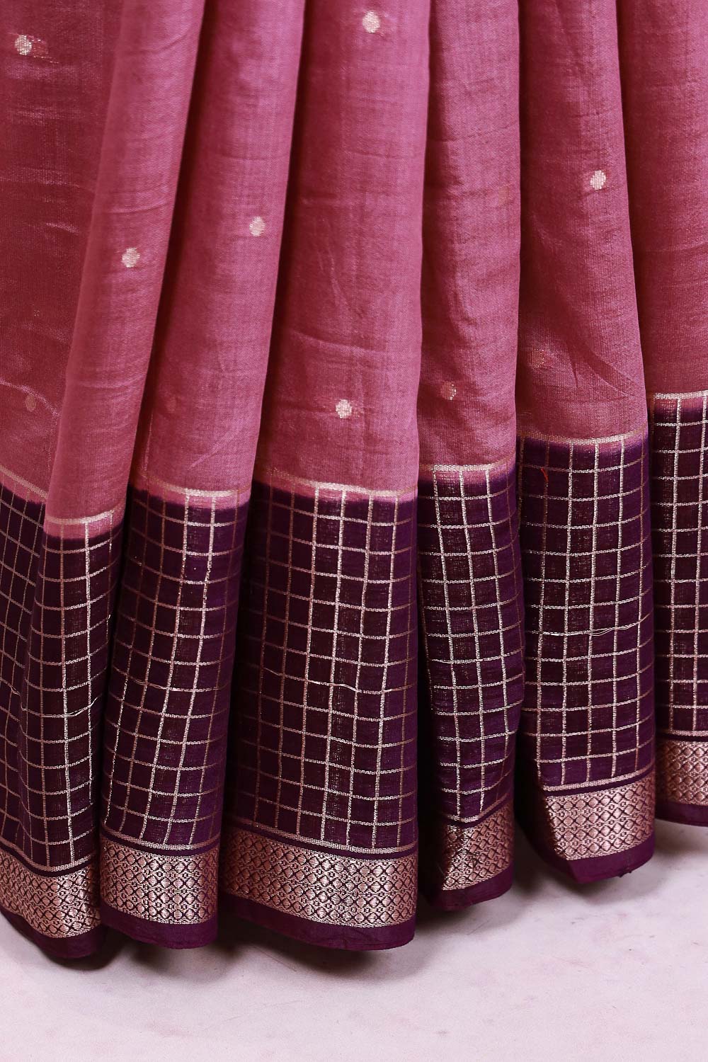 Onion Pink Cotton Silk Saree