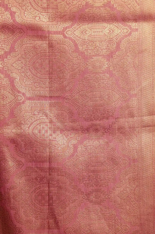 Onion Color Semi Banarasi Saree