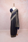 Blue Crepe Saree
