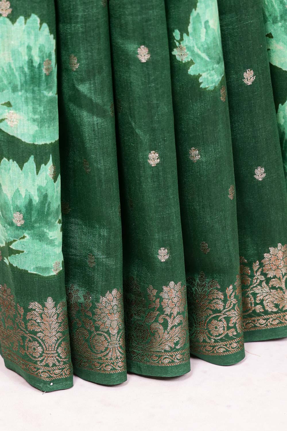 Green Tussar Banarasi Saree