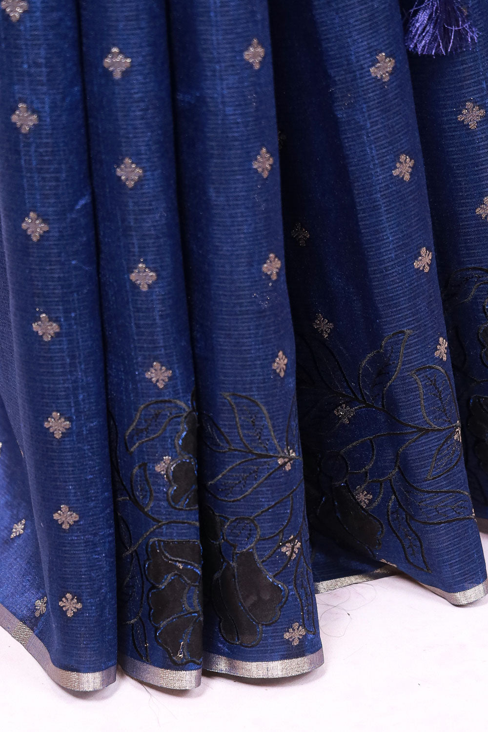 Blue Semi Chanderi Saree