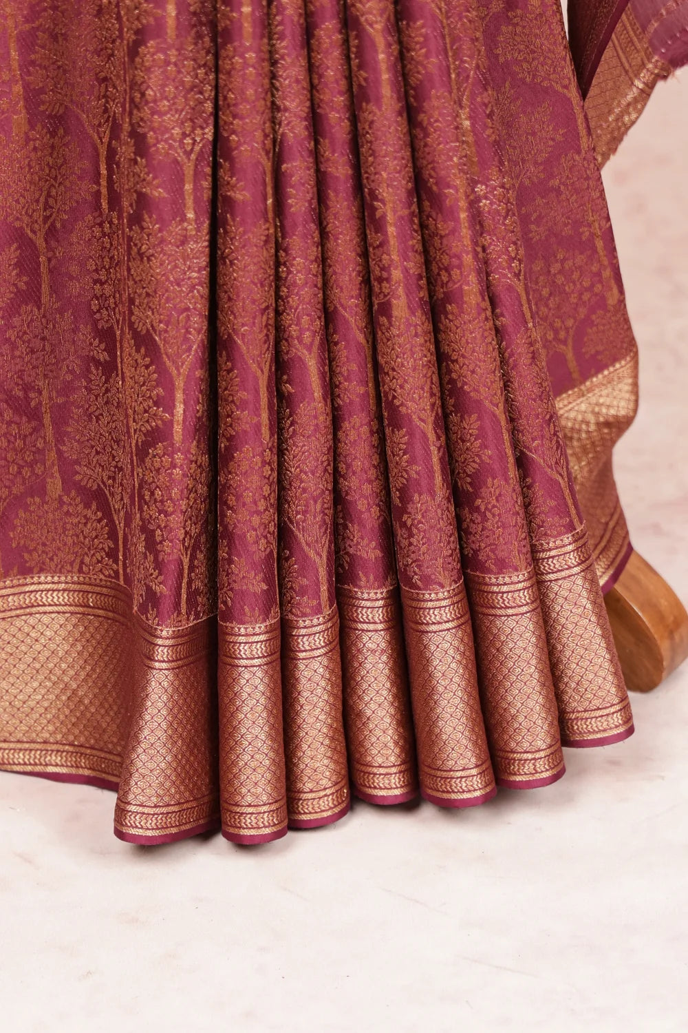 Wine Purple Banarasi Silk Saree