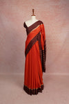 Orange Semi Crepe Saree