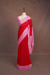 Red Semi Crepe Saree