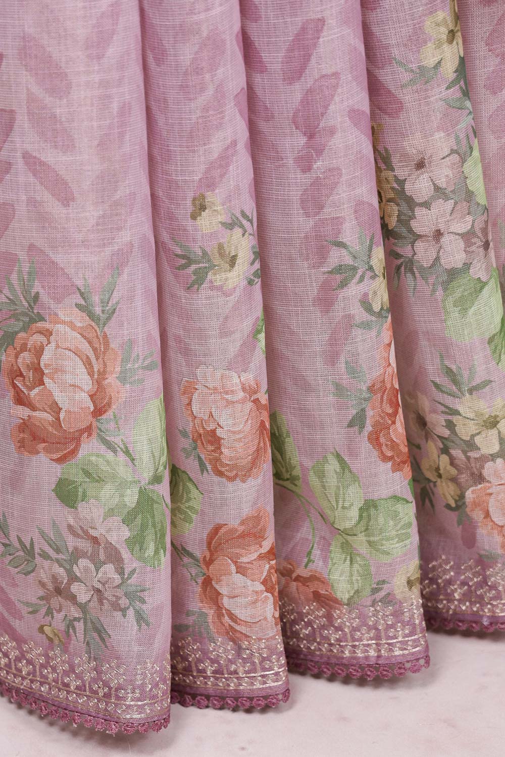 Light Onion Pink Net Kota Saree