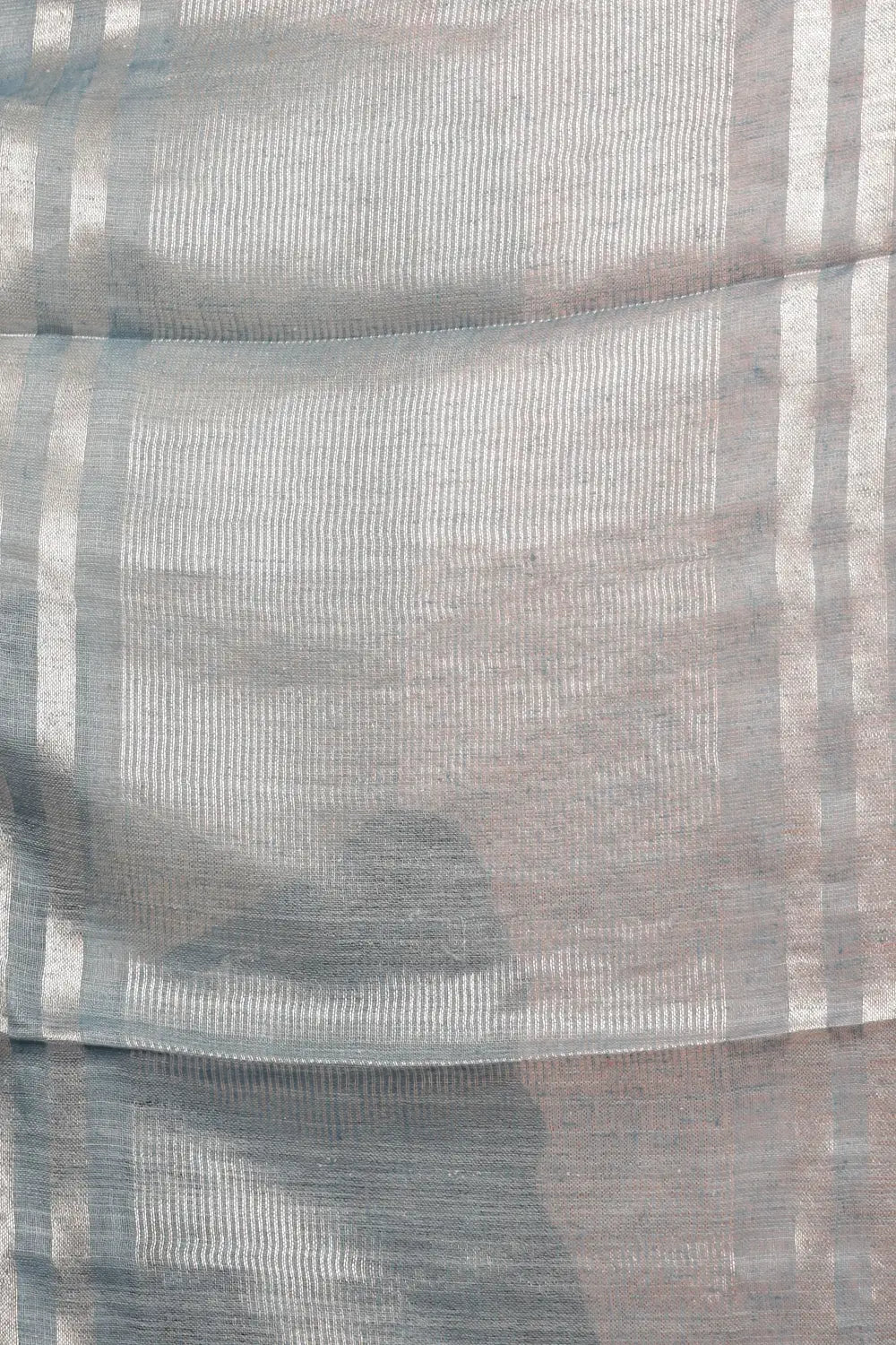 Greyish Blue Semi Linen Saree