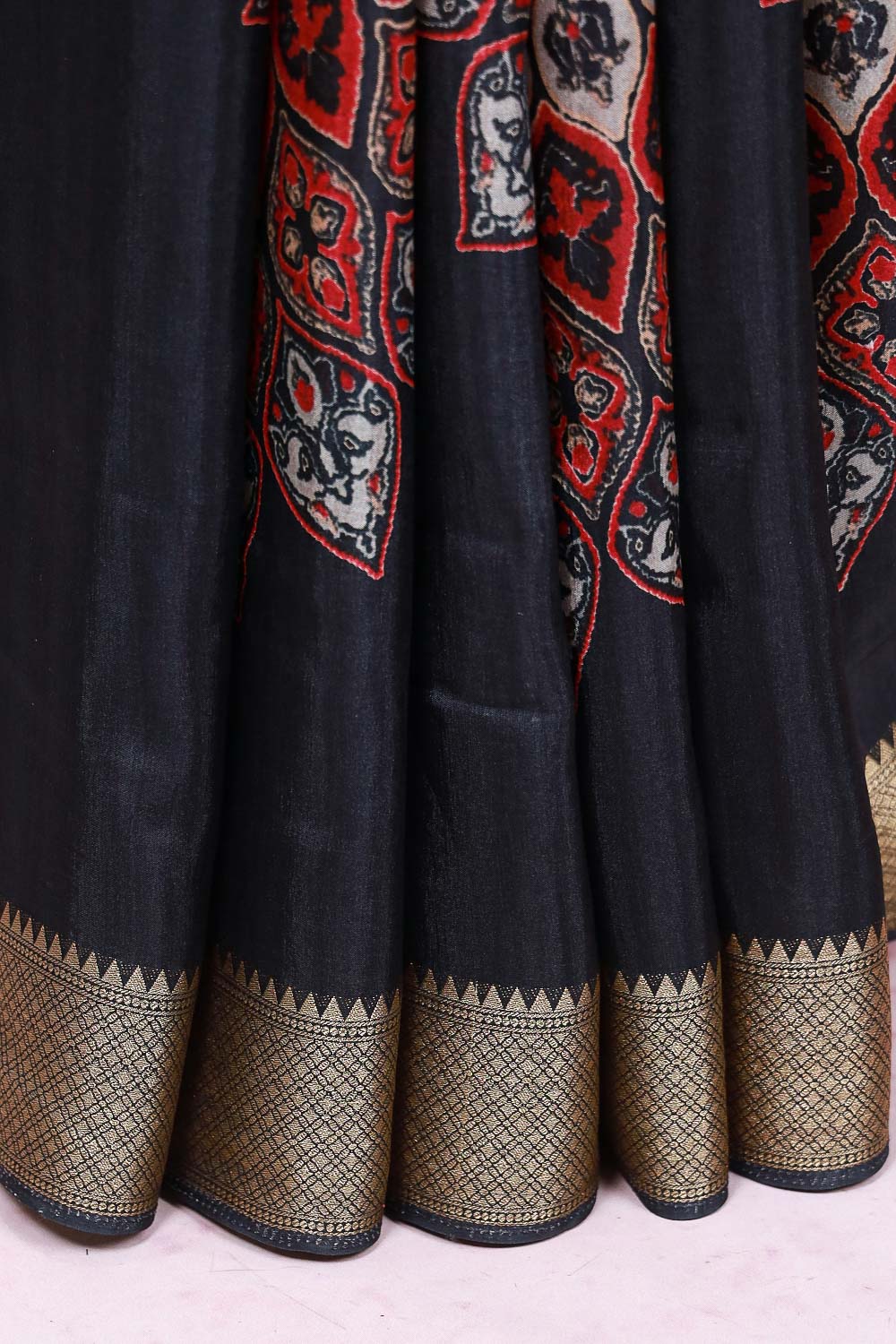 Cream Semi Chanderi Silk Saree