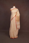 Gold Lavender Linen Silk Saree