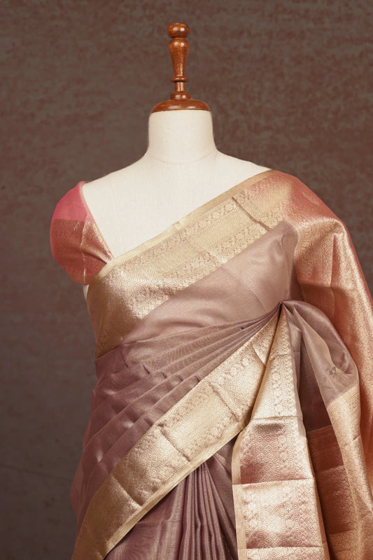 Dusty Rose Semi Tissue Saree