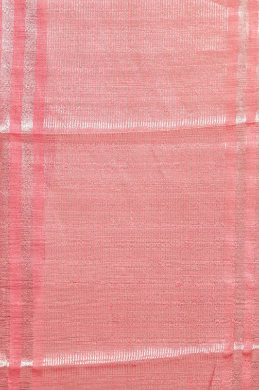 Peach Pink Semi Linen Saree