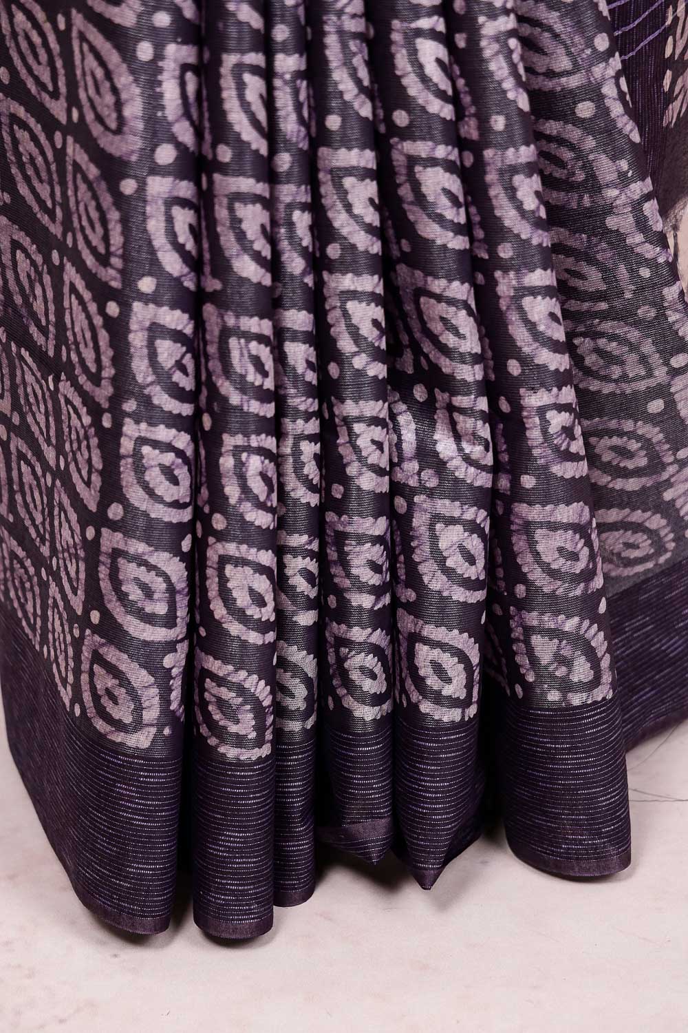 Navy Blue Semi Tussar Saree