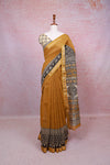 Mustard Yellow Maheswari Silk Saree