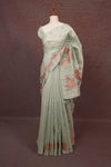 Pastel Green Semi Jute Saree - Seematti