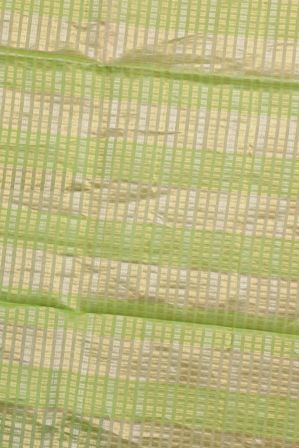 Parrot Green Kora Silk Saree