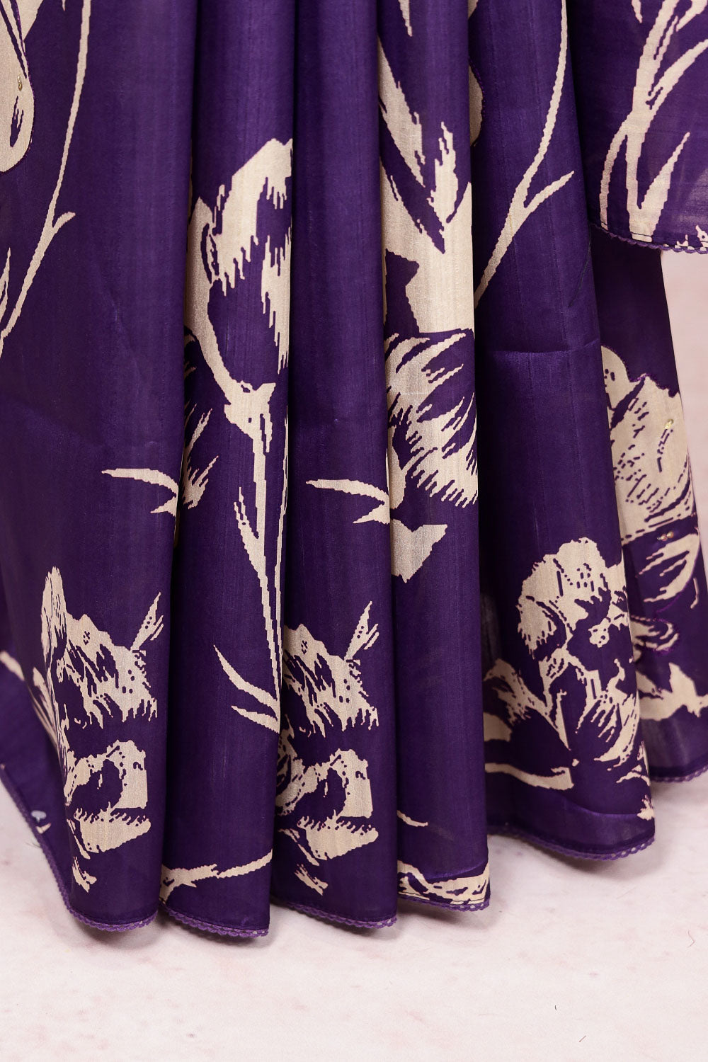Violet Semi Tussar Saree
